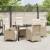Set de mobilier de grădină de 5 piese Bej Rattan Poli GartenMobel Dekor