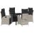 Set de dining pentru grădină 5 piese Gri Deschis Ratan Sintetic GartenMobel Dekor