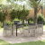 Set de dining pentru grădină  cu perne gri deschis din rattan, Masă de grădină  Neagră 140x80x73 cm din sticlă tempered GartenMobel Dekor