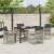 Set de dining pentru grădină  cu perne gri deschis din rattan, Masă de grădină  Neagră 140x80x73 cm din sticlă tempered GartenMobel Dekor