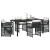 Set de masă pentru grădină 5 piese cu perne Ratan Negru GartenMobel Dekor