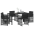 Set de dining de 5 piese pentru grădină cu perne Negru Poliratan GartenMobel Dekor