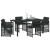 Set de dining pentru grădină 5 piese cu perne Negru Poliratan GartenMobel Dekor