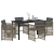 Set de dining pentru grădină 5 piese cu perne gri din poliratan GartenMobel Dekor