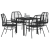 Set de dining de grădină 5 piese Negru Poliratan GartenMobel Dekor