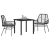 Set de dining de grădină 3 piese cu perne Negru Rattan Poli GartenMobel Dekor