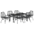Set de dining de grădină 7 piese cu perne Negru Ratan Poli GartenMobel Dekor