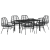 Set de dining de grădină 7 piese cu perne Negru Ratan Poli GartenMobel Dekor