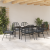 Set de dining de grădină 7 piese cu perne Negru Ratan Poli GartenMobel Dekor