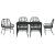 Set de dining de grădină 7 piese cu perne Negru Ratan Poli GartenMobel Dekor