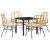 Set de dining de grădină cu 5 piese cu perne Maro Rattan Poli GartenMobel Dekor