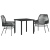 Set de Dining pentru Grădină 3 Piese cu Perne Negru Rattan Polimeric GartenMobel Dekor