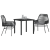 Set de Dining pentru Grădină 3 Piese cu Perne Negru Rattan Polimeric GartenMobel Dekor