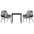 Set de Dining pentru Grădină 3 Piese cu Perne Negru Rattan Polimeric GartenMobel Dekor