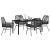 Set de dining pentru grădină 5 piese cu perne Ratan polimeric negru GartenMobel Dekor