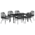 Set de dining de grădină cu 7 piese și perne Negru Rattan polimeric GartenMobel Dekor