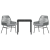Set de dining de grădină 3 piese cu perne Gri din Ratan PE GartenMobel Dekor