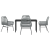 Set de Dining de Grădină cu 5 Piese cu Pernițe Gri Poliratan GartenMobel Dekor
