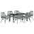 Set Dining Grădină 7 Piese cu Pernițe Gri Ratan Polimer GartenMobel Dekor