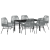 Set Dining Grădină 7 Piese cu Pernițe Gri Ratan Polimer GartenMobel Dekor