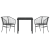 Set de Mobilier de Grădină 3 Piese Negru Poliratan GartenMobel Dekor
