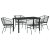 Set de dining pentru grădină 5 piese Poliratan negru GartenMobel Dekor