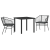 Set de 2 Negru și Gri Închis Rattan PE, Oțel Vopsit Electrostatic GartenMobel Dekor