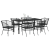 Set de dining pentru grădină cu 7 piese și perne, ratan negru GartenMobel Dekor