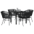 Set de dining pentru grădină , 5 piese, cu perne, ratan poli, negru GartenMobel Dekor