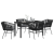 Set de dining pentru grădină 5 piese cu perne Negru Poliratan GartenMobel Dekor