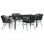 Set de dining pentru grădină , 5 piese, cu perne, rattan poli, negru GartenMobel Dekor