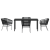 Set de dining pentru grădină , 5 piese, cu perne, rattan poli, negru GartenMobel Dekor