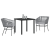 Set de dining pentru grădină din 3 piese cu perne Gri din poliratan GartenMobel Dekor