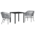Set de dining pentru grădină din 3 piese cu perne Gri din poliratan GartenMobel Dekor