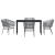 Set de 5 Piese pentru Dining în Grădină cu Perne Gri Poliratan GartenMobel Dekor