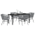 Set de dining pentru grădină cu 5 piese și perne Gri din Poliratan GartenMobel Dekor