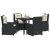 Set de dining pentru grădină 5 piese Ratan Polimer Negru GartenMobel Dekor