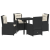 Set de dining pentru grădină 5 piese Ratan Polimer Negru GartenMobel Dekor