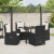 Set de dining pentru grădină 5 piese Ratan Polimer Negru GartenMobel Dekor
