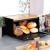 Cutie pentru Pâine Metal-Lemn Negru cu Dublu Capac 35,5x22x20,5 cm Handy KitchenServ