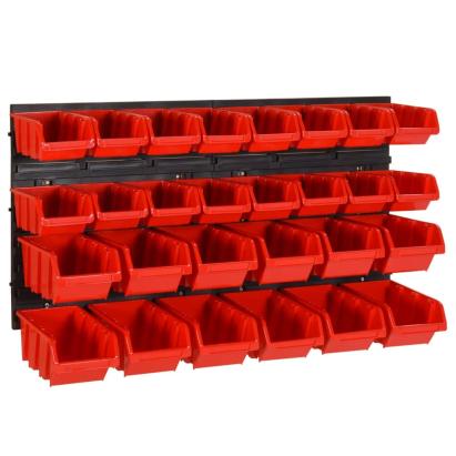 Set rafturi atelier 30 buc. roșu / negru 77x39 cm polipropilenă GartenMobel Dekor