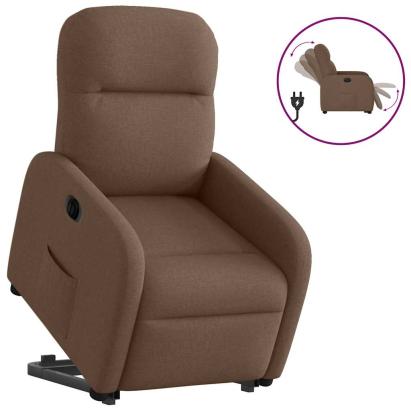 Fotoliu electric rabatabil cu ridicare, maro, textil GartenMobel Dekor