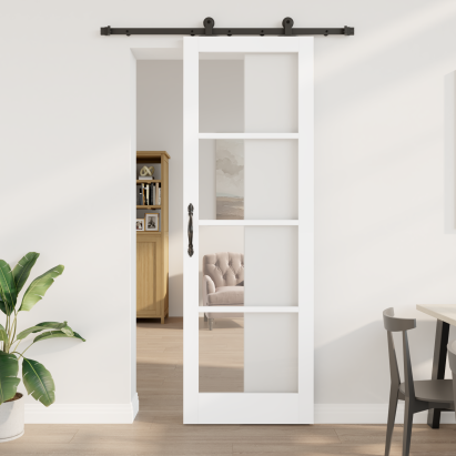 Ușă Glisantă  cu Set de Accesorii 'ORKDAL'Alb 78x232 cm, Ușă Interioară  cu Geam 'ORKDAL'Alb 78x232x4 cm GartenMobel Dekor