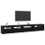 Set cabinet TV  de 3 piese cu lumini LED stejar negru lemn prelucrat, Cabinete TV  cu lumini LED 2 pcs stejar negru 75x35x40 cm lemn prelucrat GartenMobel Dekor