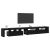 Mobilier TV  3 pcs cu Lumini LED Negru Stejar Lemn prelucrat, Mobilier TV  cu Lumini LED 2 pcs Negru Stejar 75x35x40 cm Lemn prelucrat GartenMobel Dekor