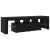 Mobilier TV  3 pcs cu Lumini LED Negru Stejar Lemn prelucrat, Mobilier TV  cu Lumini LED 2 pcs Negru Stejar 75x35x40 cm Lemn prelucrat GartenMobel Dekor