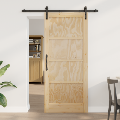 Ușă glisantă  cu set de accesorii 86x198.5 cm din lemn de pin, Ușă interioară  'ORKDAL'86x198.5x4 cm din lemn de pin GartenMobel Dekor