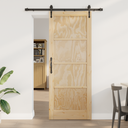 Ușă glisantă  cu set de hardware 'ORKDAL'din pin solid, Ușă interioară  'ORKDAL'83x211x4 cm din pin solid GartenMobel Dekor