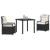 Set de 3 Bucăți Mobilier de Grădină Negru Poliratan GartenMobel Dekor