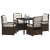 Set de dining pentru grădină din 5 piese maro din poliratan GartenMobel Dekor